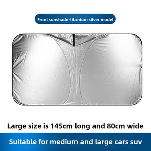 Pare-soleil pliable personnalisé pour pare-brise de voiture, protection UV en titane argenté, accessoires intérieurs - Product Image 2