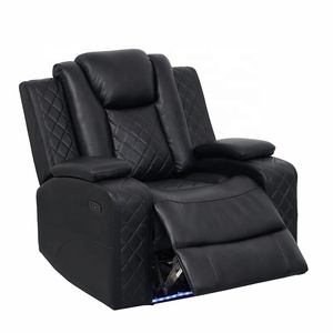 Sillón Reclinable Eléctrico de Cuero Funcional con Luces de Lectura, Portavasos Desplegable y Puerto de Carga Inalámbrica - Product Image 2
