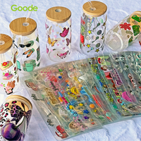 Goode – Nouveaux films brillants anti-rayures, imperméables, écologiques et résistants aux UV pour gobelets PET de 16 oz, motifs dessin animé, pour autocollants de transfert