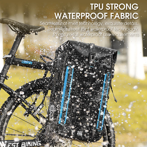 กระเป๋าจักรยานกันน้ำ WEST BIKING กระเป๋าจักรยานแบบทนทานสำหรับการเดินทางบนถนน กระเป๋าจักรยานเสือภูเขาแบบขยายได้ - Product Image 3