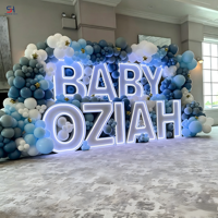 Nouveauté : Lettres lumineuses Oh BABY en acier inoxydable de 3, 4 et 5 pieds pour la décoration de fêtes d'anniversaire et de mariages
