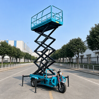 Plateforme de travail aérienne mobile à ciseaux, tricycle hydraulique électrique, 500 kg, pour travaux de construction intérieurs et extérieurs, 4m-12m