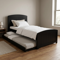 Lit gigogne classique européen – Structure en bois robuste, lit d'appoint extractible, mobilier gain de place pour les chambres d'enfants