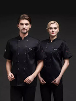 Chef uniforme à manches courtes été respirant maille chef vêtements de travail à manches longues hommes cuisine restauration vêtements de travail vêtements
