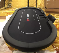 Table de poker de casino Bby Players avec éclairage LED, table de jeu personnalisée Texas Hold'em, 96 pouces