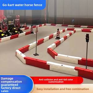 ZC addensato barriere stradali interne/esterne riempite d'acqua Anti-collisione giallo Go-Kart recinzione in plastica Guardrail parco giochi per cavalli - Product Image 4