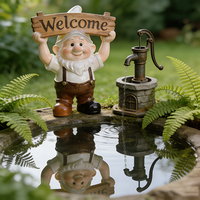 Offre Spéciale : Statuette de Nain de Jardin en Résine, Panneau de Bienvenue, Lumières Solaires Extérieures pour Décoration de Jardin