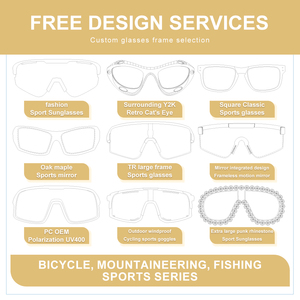 משקפי שמש ספורט חיצונית חתיכה אחת ספורט רכיבה על אופניים אופנה אישית הלוגו שלך פועל בייסבול משקפיים עבור גברים - Product Image 2