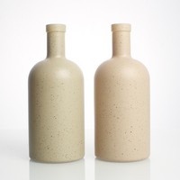 Bouteille en céramique personnalisée pour huile d'olive, avec bouchon en verre, vert, 375 ml