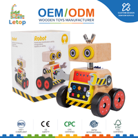 Mainan Edukasi Dini Montessori Anak-anak, Robot Kayu Bongkar Pasang Manual, Sekrup Mur Edukatif