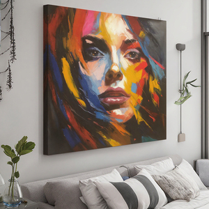 Original Art fait à la main moderne <span class=keywords><strong>homme</strong></span> Figure Portrait haute qualité lunettes de soleil taille personnalisée peinture à l'huile maison décoration murale - Product Image 3