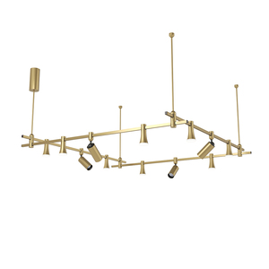 Custom Modern Multi-Head Brass Chandelier 24V Dimmable Brass Track <b>Light</b> for Hotel - Product Image 4