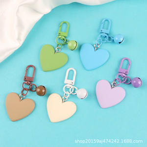 Nouvelle cloche porte-clés pendentif mignon coloré résine pêche coeur accessoires frais Couple sac breloque - Product Image 2