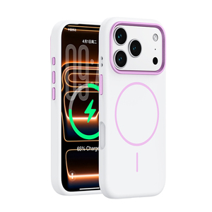 เคสโทรศัพท์ซิลิโคนเหลวแบบมีกรอบโลหะ S138 สำหรับ iPhone 18 17 16 15 Pro Max ฝาหลังนิ่มแบบแม่เหล็ก ป้องกันการกระแทก - Product Image 1