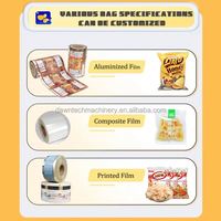 Volledig automatische lijmsysteem voor het vullen van film/plastic/papieren zakjes voor aardappelchips, yamchips, plantainchips, gedroogd fruit en noten