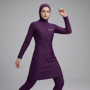 Traje de Baño Musulmán para Mujer, Burkini con Capucha, Leggings, Ropa de Baño Modesta para Playa y Resort Familiar, Transpirable, Manga Larga - Product Image 1