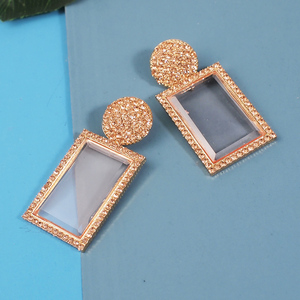 Jishhansidon — boucles <span class=keywords><strong>d</strong></span>'oreilles en verre pour femmes, avec pendentif carré en strass brillants, à la mode, bijoux goutte <span class=keywords><strong>d</strong></span>'<span class=keywords><strong>oreille</strong></span>, cadeaux pour filles - Product Image 4