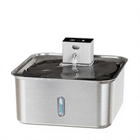 Fontaine à eau pour animaux de compagnie en acier inoxydable, intelligente, rechargeable, à circulation automatique, niveau d'eau visible, grande capacité, pour chat et chien