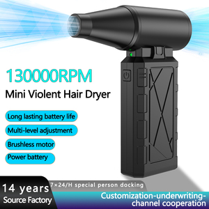Mini souffleur d'air sans fil 130000 tr/min avec moteur sans balais, alimenté par batterie, séche-cheveux puissant, ventilateur turbo, dépoussiéreur - Product Image 1