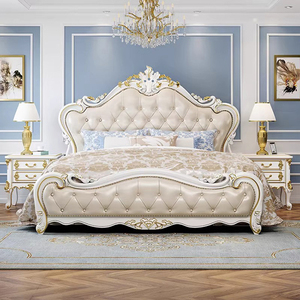 Ensemble de Chambre à Coucher Style Européen Classique King Size Personnalisé – Nouveaux Produits Hôteliers en Bois Sculpté pour Villas - Product Image 3