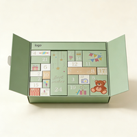 Boîte de calendrier de l'avent en carton recyclable de luxe personnalisée avec dorure à chaud pour bijoux, cosmétiques, bonbons