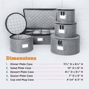 Échantillon gratuit : Conteneurs de rangement empilables pour vaisselle, boîtes rigides en feutre pour le transport de plats, tasses et mugs - Product Image 6
