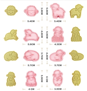 Homesun Lot de 8 emporte-pièces en forme de mouton mignon de 8 pièces Emporte-pièces en plastique pour timbres à biscuits en agneau avec forme personnalisée - Product Image 5