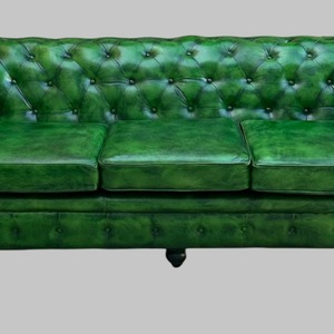 Designer Polo Green 3 Seater Chesterfield Sofa Genuine Leather Deep Tufted Couch Luxury Living Room Furniture Classic Style - Product Image 5