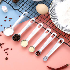Juego de 6 cucharas medidoras de acero inoxidable 304, cucharas redondas de metal para ingredientes secos y líquidos, herramienta para hornear y cocinar - Product Image 2