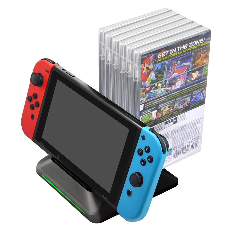 Nuevo soporte de carga multifunción con 6 ranuras de almacenamiento para tarjetas de juego para Nintendo Switch/switch lite