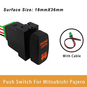 Interrupteur à <span class=keywords><strong>bouton</strong></span>-poussoir pour voiture 12V avec LED orange pour Mitsubishi ASX Triton Pajero Eclipse Gallant V73 V93 Lancer Outlander ASX L200 - Product Image 5