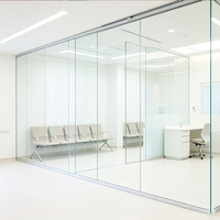 Cloison en verre sans cadre, panneaux de sécurité en verre trempé, insonorisés, acoustiques, espace de travail moderne, plan ouvert, directement de l'usine