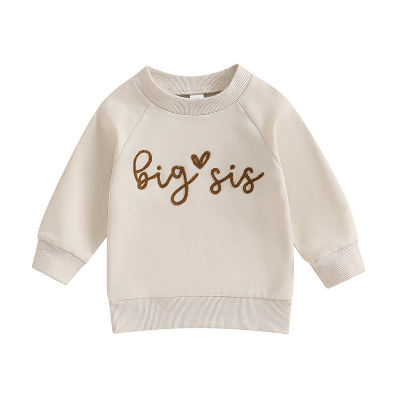 Chemise à col rond BIG SIS beige pour bébé