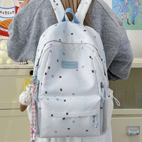 Mochila Escolar Unisex de Moda, Gran Capacidad, Ligera, de Nailon, con Correa de Hombro Curva, para Estudiantes de Secundaria
