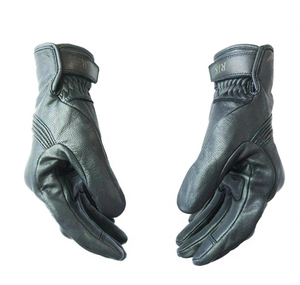 DFG0924 Gants d'hiver en cuir d'agneau véritable noir, gants de sport d'extérieur pour la conduite - Product Image 4