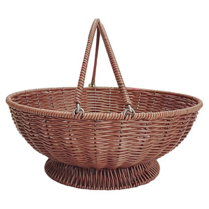 Cesta de frutas tejida redonda de 2.0-3.0 L con asa, hecha a mano, para almacenamiento en la cocina. - Product Image 3