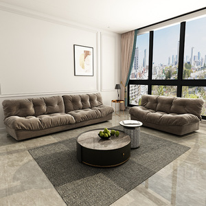 Cloud <b>Sofa</b> Italian Minimalist Frosted Tech Fabric Down Filled Fabric <b>Sofa</b> For <b>Small</b> Apartment Living Room - Product Image 1