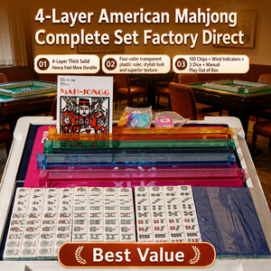 4-Layer Thick Blue Acrylic Mahjong Set with Number Factory Direct Wholesale,Wear-Resistant Colorfast Tiles with Full Accessories - Product Image 2