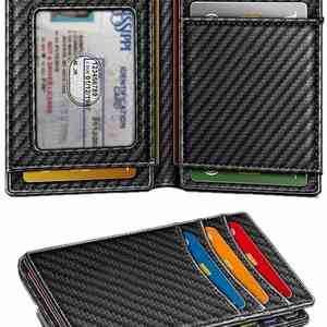 Portefeuille bicolore de style court, anti-vol RFID, pince à billets, porte-cartes portable à double pliage - Product Image 3