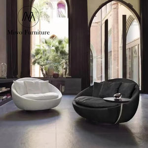 Moderner Designer-Drehsessel aus Stoff für Wohnzimmer, Sessel, Schlafzimmer, Gaming-Sessel, Relaxsessel, Akzentstuhl mit beweglichem Tablett - Product Image 3