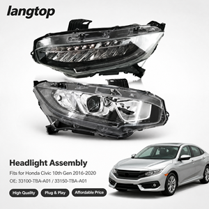 Ensemble <span class=keywords><strong>de</strong></span> phares <span class=keywords><strong>de</strong></span> qualité OEM, montage direct, lampe avant <span class=keywords><strong>de</strong></span> voiture 12V pour Honda Civic 10e génération 2016-2020 - Product Image 1