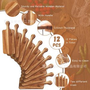 Acacia Wood <b>Tray</b> With Handle Natural Color Serving Platter For Hotel Coffee <b>Tea</b> Dining - Product Image 2