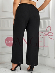 KISS ME ANGEL printemps et automne <span class=keywords><strong>grande</strong></span> <span class=keywords><strong>taille</strong></span> double boutonnage lâche jambe droite pantalon décontracté pantalon large femmes trajet - Product Image 6
