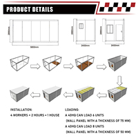 Cammi House Maison modulaire à 2 étages 20 pieds Pliable Écologique Conteneur Maison Bureau Tiny Home Camping Préfabriqué Portable Hôtel