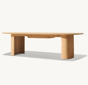 लक्जरी घरेलू सागौन इनडोर और आउटडोर डाइनिंग टेबल और कुर्सी सेट - Product Image 4