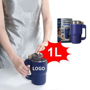 Wholesale Electric <b>Small</b> Stainless Steel Home Use 1L Coffee Bean <b>Grinder</b> Mug With Handle - Product Image 3