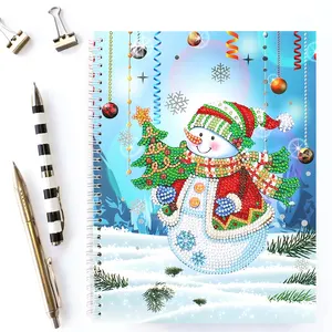 Pintura de diamantes de Navidad 50 páginas A4 cuaderno de bricolaje cuaderno de bocetos de taladro de forma especial parcial