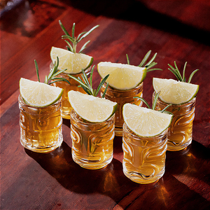 1.5oz Cute Bar Spirit Glass Cup Gobelet en verre transparent empilable Mini Tiki Shot Glasses - Product Image 2