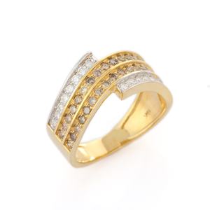 แฮนด์เมดธรรมชาติล้ำค่ารอบแหวนเพชร14K แข็งสีเหลืองทองวงแหวนเครื่องประดับหรูหราของขวัญครบรอบสำหรับผู้หญิง - Product Image 1