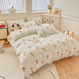 Chất lượng cao Ins Hot 100% cotton in tấm ga trải giường 4pcs thiết lập, mô hình phim hoạt hình tinh khiết bông Duvet cover bedding <span class=keywords><strong>Set</strong></span> - Product Image 2